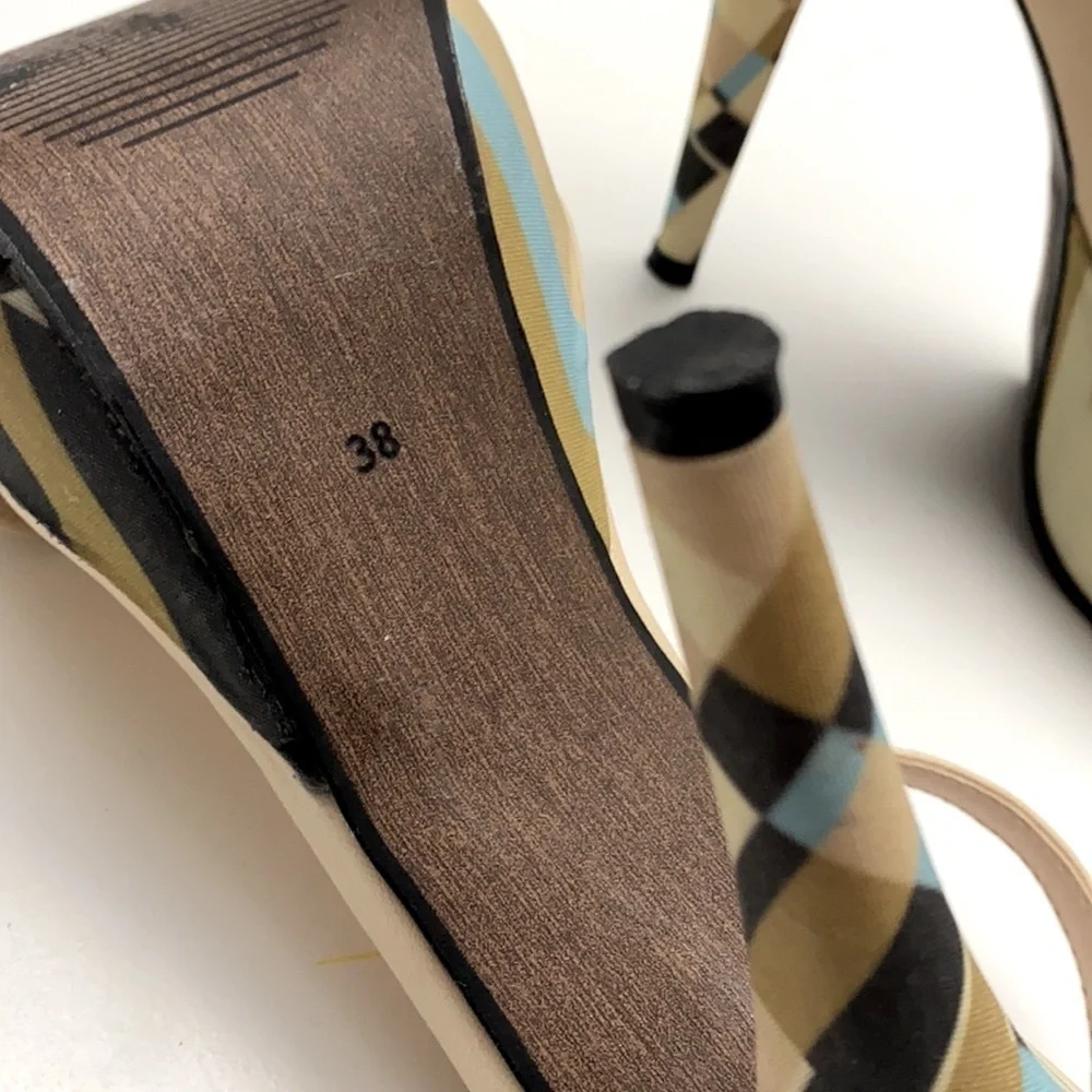 Women’s Amargo Joaquin Camargo 4” Nude & Graphic Print High Heels 7 (38)